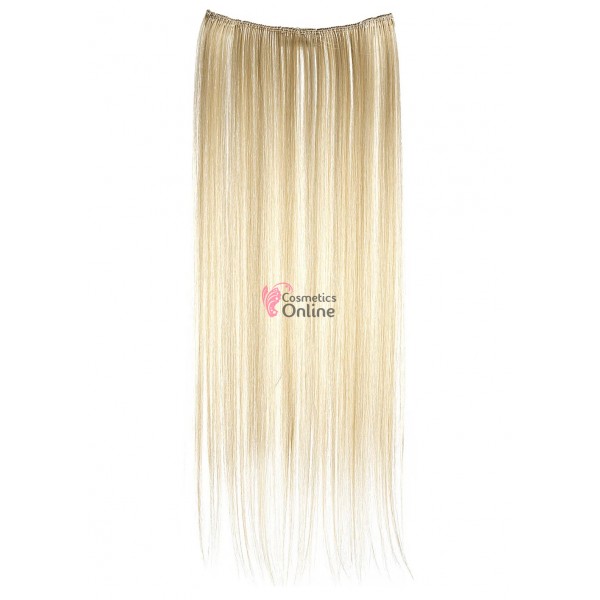Extensie de par cu 3 Clips On tresa delux simpla dreapta de 45 cm, Blond deschis ombre 39597